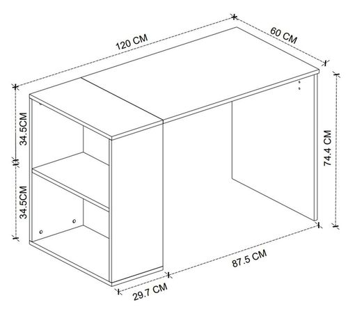 купить Офисный стол Bofigo 20-35-41 Oak/White в Кишинёве 