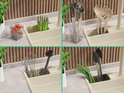 cumpără Chiuvetă bucătărie Primagran New York Multispace 60 Beige + accesorii 580x530 MNAKB#N în Chișinău 