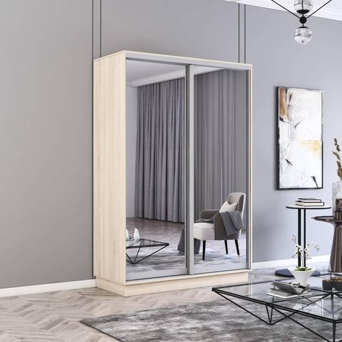 купить Шкаф Mobildor-Lux Fox uși glisante din oglinzi (130x60x230H cm) Sonoma в Кишинёве 