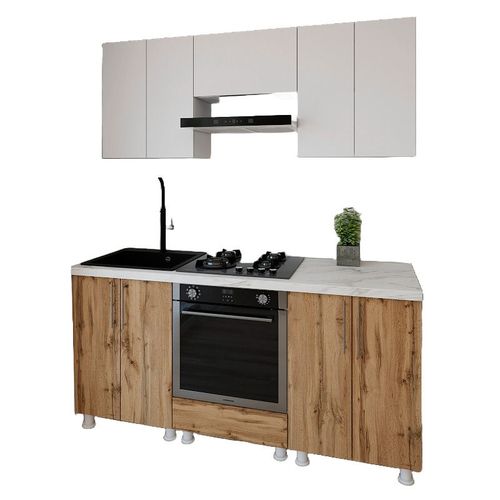 cumpără Mobilă pentru bucatarie Smartex (30088) K3 180сm Alb+Stejar inchis în Chișinău 