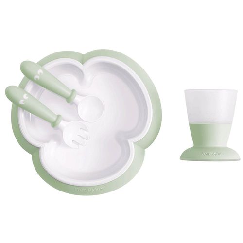 купить Посуда для кормления BabyBjorn 078161A Set pentru hranire Powder Green в Кишинёве 