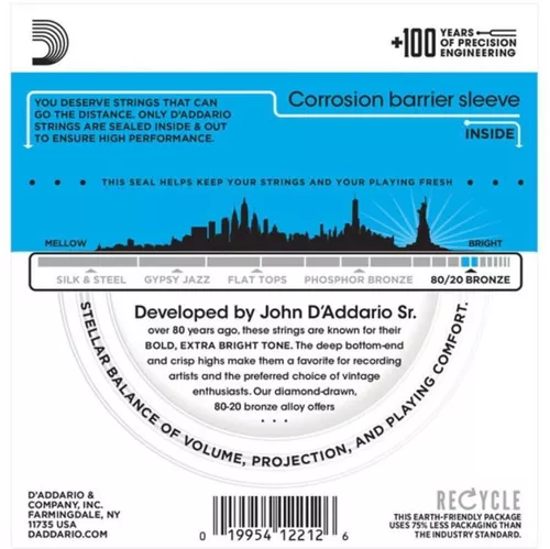 купить Струна для музыкального инструмента D’Addario EJ11 corzi chitara acustica в Кишинёве 