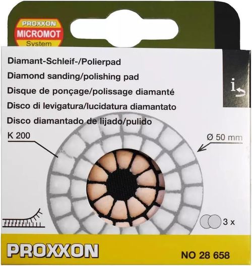 купить Набор головок, бит, насадок Proxxon 28658 Набор гибких алмазных шлифовальных кругов 3шт. Ø50мм #200 в Кишинёве 
