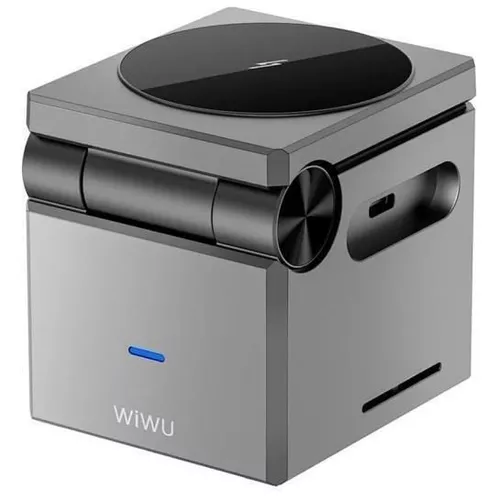 купить Зарядное устройство беспроводное WIWU Wi-W030 3 in 1 Small Aquare, Gray в Кишинёве 