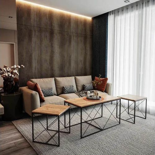 купить Журнальный столик Trendy Defne, атлантическая сосна, комплект в Кишинёве 