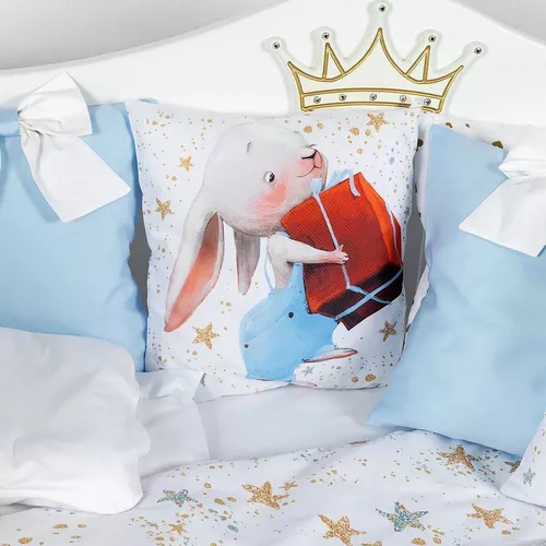 купить Детское постельное белье PernaMea Set lenjerie 8 piese Premium Iepuras albastru (PM.105896/8) в Кишинёве 