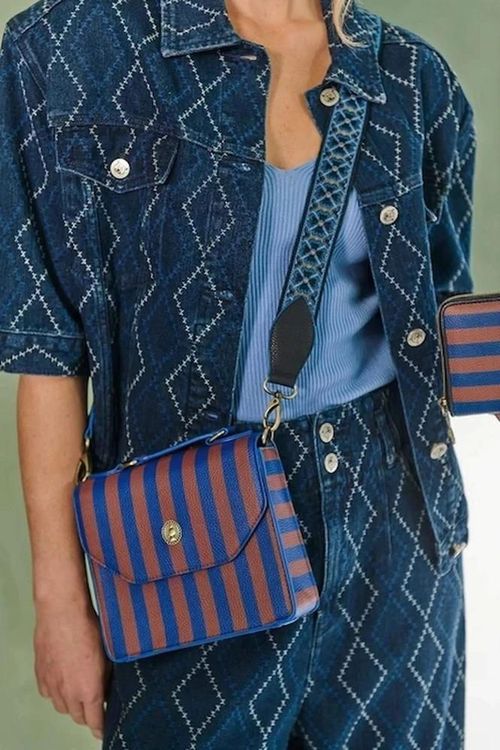 купить Сумка плечевая Pip Studio 51.273.420 Frances Cross Body Bag Small Stripe Blue 19x7x17.5cm в Кишинёве 