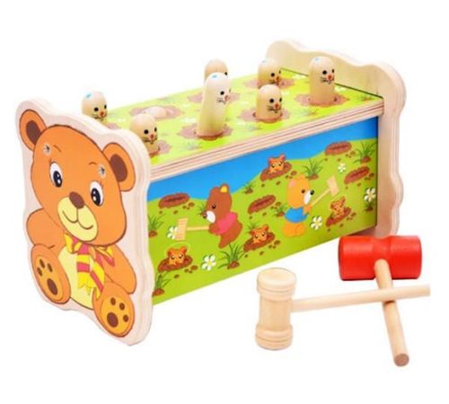 купить Игрушка Optmarket 201432173 Мишка, игрушка деревянная с молотком в Кишинёве 