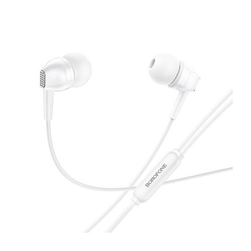 купить Borofone BM51 white (728890) Hoary universal earphones with microphone, Speaker outer diameter 10MM, cable length 1.2m, Microphone в Кишинёве 