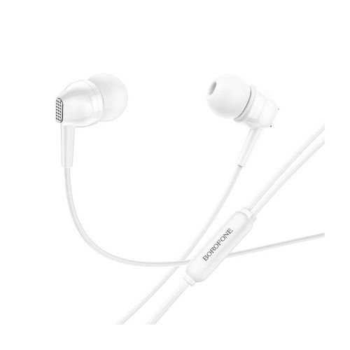 cumpără Borofone BM51 white (728890) Hoary universal earphones with microphone, Speaker outer diameter 10MM, cable length 1.2m, Microphone în Chișinău 