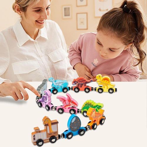 cumpără Mașină Baby Mix 57334 дерев. Montessori Поезд Dino în Chișinău 