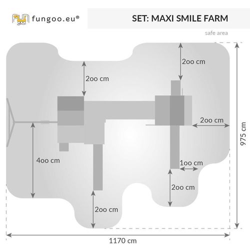 купить Детская площадка Fungoo Maxi Set SMILE FARM (My_Space_XL Fortress Toybox Rainbow Move+) teak painted в Кишинёве 