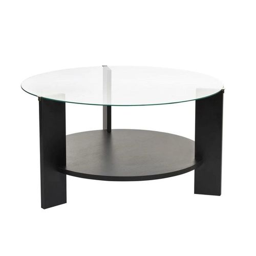 купить Журнальный столик Trendy Clara, Masuta de cafea, Wood Black, Transparent, 75x40x75cm в Кишинёве 
