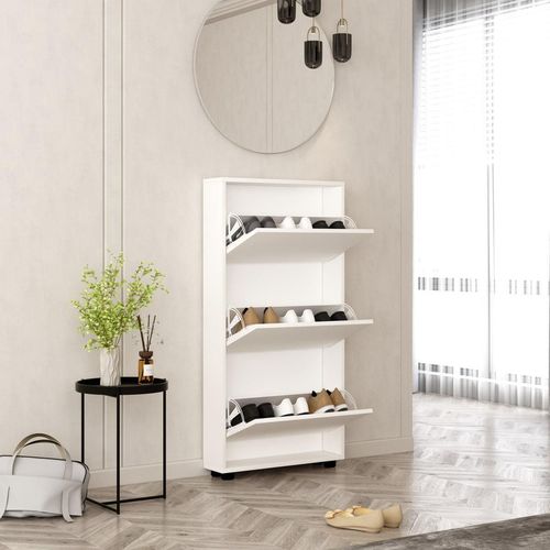 купить Полка для обуви Mobildor-Lux Leo Slim 50x16x125H cm White в Кишинёве 