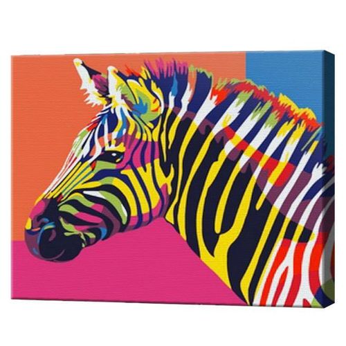купить Картина по номерам Art Gallery CX3218 20x30cm Zebra curcubeu в Кишинёве 