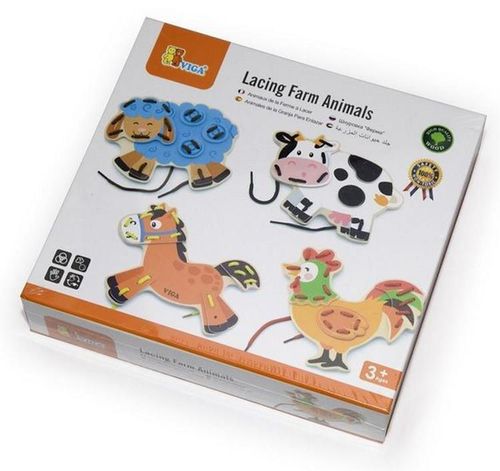 купить Игрушка Viga 51325 Lacing Farm Animals в Кишинёве 