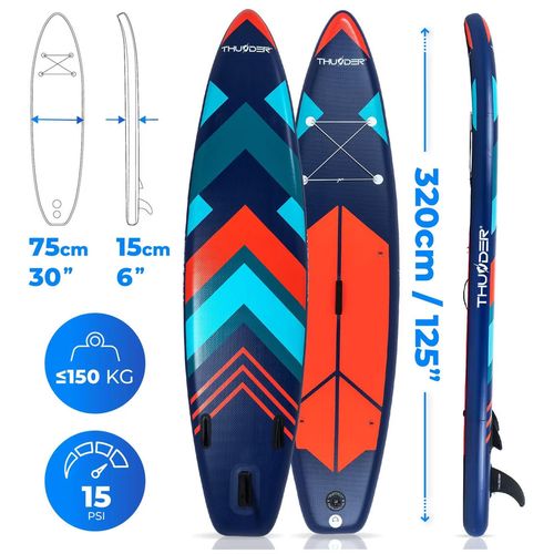 cumpără Accesoriu pentru înot Thunder STRIPES 320cm, placa SUP-Board gonflabila în Chișinău 