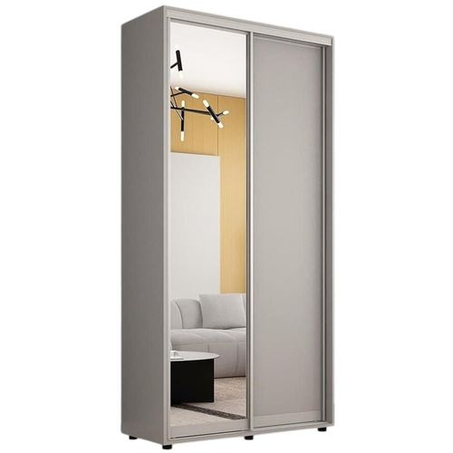 купить Шкаф Mobildor-Lux Compact uși glisante Oglindă + PAL (130x45x220H cm) Grey в Кишинёве 
