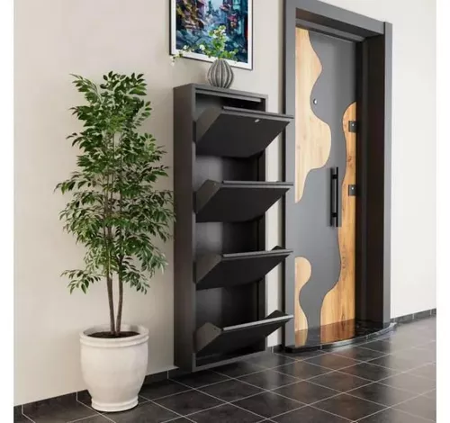 cumpără Raft pentru încălțăminte Trendy Locking 4 Piece Metal-Anthracite, 50x136x15cm în Chișinău 