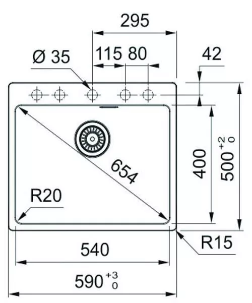 купить Мойка кухонная Franke 114.0661.635 Fragranite MRG 610-54 Negru VN в Кишинёве 