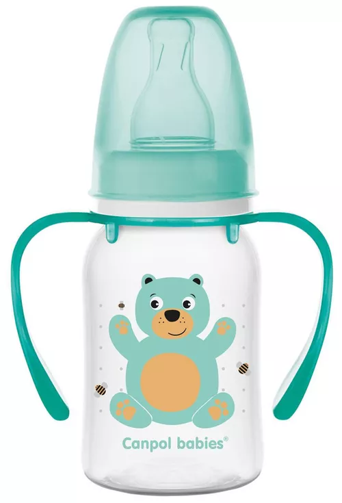 cumpără Cană cu pai Canpol 11/823 Бутылочка с ручкой Happy Animals 120мл (3+)Tritan în Chișinău 