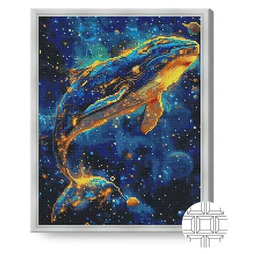 купить Картина по номерам Art Gallery QB206519 Mozaic cu diamante patrate 40x50cm Balena cosmica в Кишинёве 