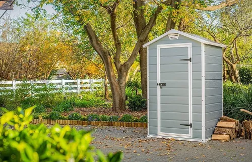 купить Садовый сарай Keter 57720 Manor 4x3, 129x103x196cm, gri/alb в Кишинёве 
