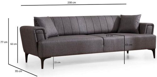 купить Диван Trendy Hamlet Gri inchis (3 locuri) в Кишинёве 