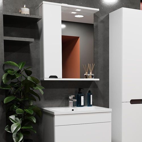 купить Зеркало для ванной Bayro Etna 600x750 левый белый мат в Кишинёве 