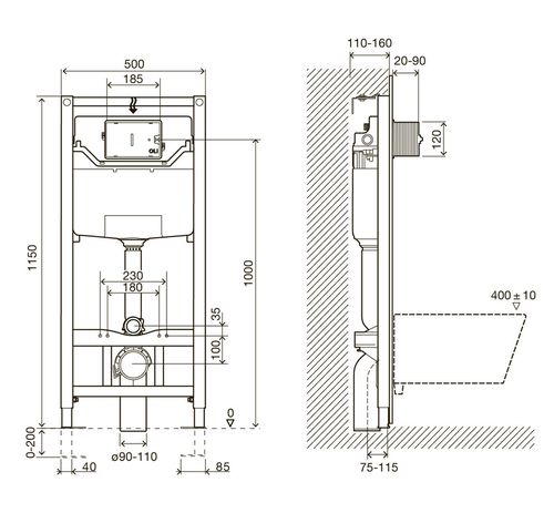 Instalatie pentru closeta IMPRESE i8122B 