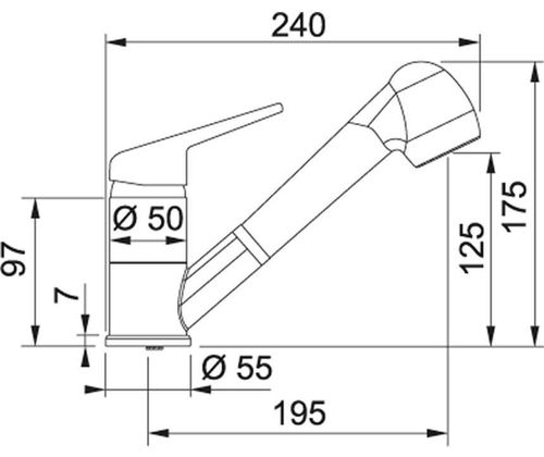 cumpără Bateria bucătărie Franke 115.0470.675 Novara Plus Duş jet dublu, nero în Chișinău 