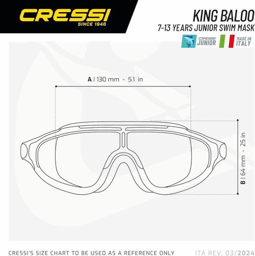 cumpără Accesoriu pentru înot Cressi-Sub Ochelari Inot King Baloo Kid Blue/Frame White (De203720) în Chișinău 