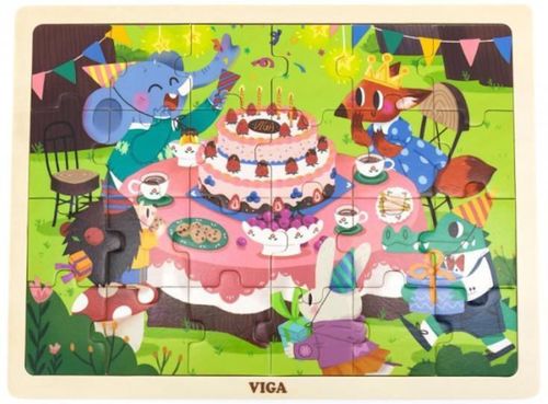 купить Головоломка Viga 44644 Puzzle din lemn Aniversare, 24 elem. в Кишинёве 