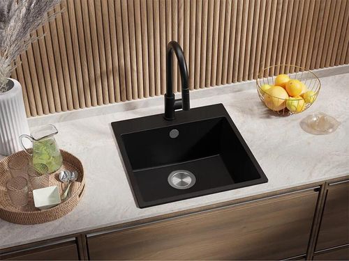 cumpără Chiuvetă bucătărie Primagran Riga 50 Black + accesorii 500x480 MY5KC în Chișinău 