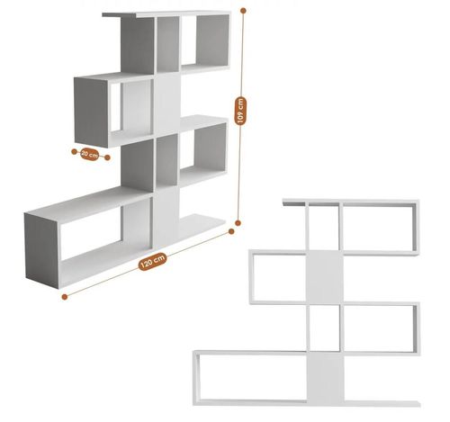 cumpără Raft de birou Trendy Karlin, Alb 120x109x20cm, raft de carti în Chișinău 