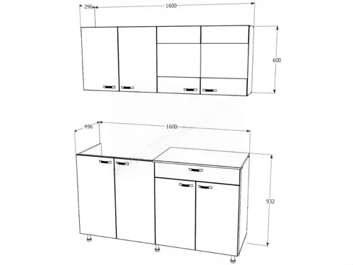 купить Мебель для кухни Haaus Roma 1.6m (White/Natural Wood) в Кишинёве 