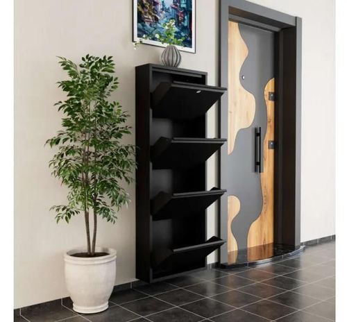 купить Полка для обуви Trendy Locking 4 Piece Metal-Black, 50x136x15cm в Кишинёве 