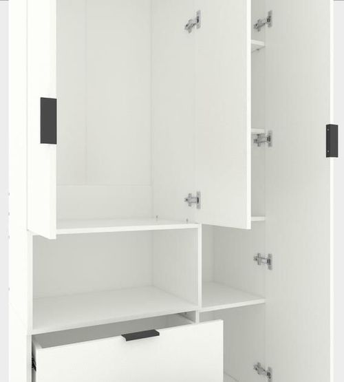 cumpără Dulap Nex Home A002L cu usi batante, 1000x420x2300mm, White Snow în Chișinău 