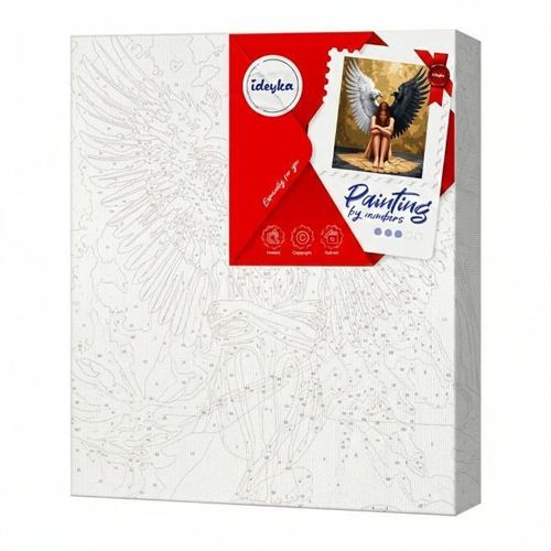 cumpără Tablou pe numere Ideyka KHO5153 40x40cm Eco, Doua laturi ale sufletului cu vopsele metalice în Chișinău 