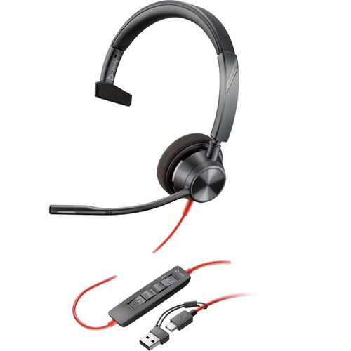 cumpără Căști pentru gaming Poly Blackwire 3310 Monaural USB-C + USB-C/A Adapter în Chișinău 