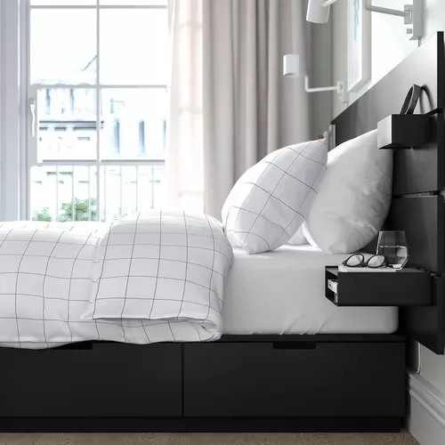 купить Кровать Ikea Nordli с изголовьем 160х200 Anthracite в Кишинёве 