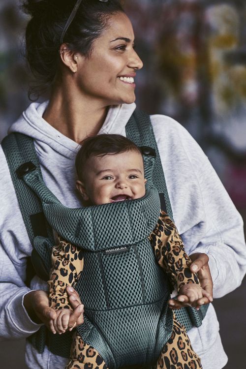 Marsupiu anatomic BabyBjorn Move Sage Green, 3D Mesh 