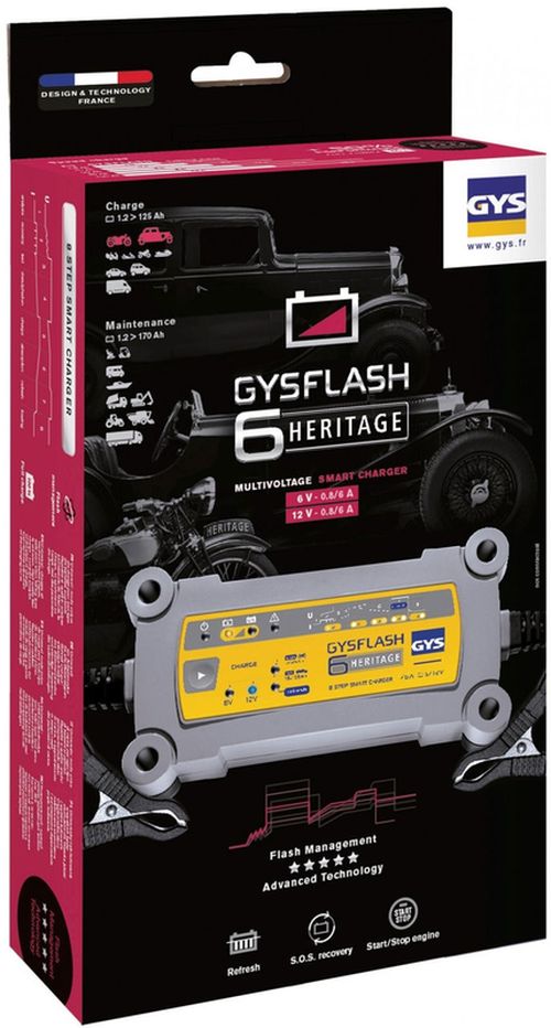 купить Зарядное устройство для авт.аккумуляторов GYS GYSFLASH HERITAGE 6A (Инвертер) в Кишинёве 