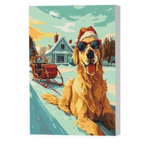 купить Картина по номерам BrushMe BS54500 40x50cm Eco, Mos Craciun cu coada в Кишинёве 