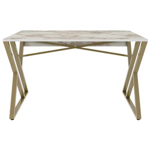 cumpără Masă de birou Trendy Gyza, AlbAur, 120x75x60cm în Chișinău 