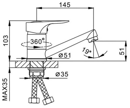 купить Смеситель кухонный Frap F 4528 2 B 15cm (chiuveta) в Кишинёве 