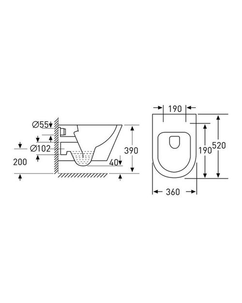 Набор NEMO Rimless унитаз 52*36*39см подвесной+VOLLE MASTER EVO с кнопкой VISO EVO 