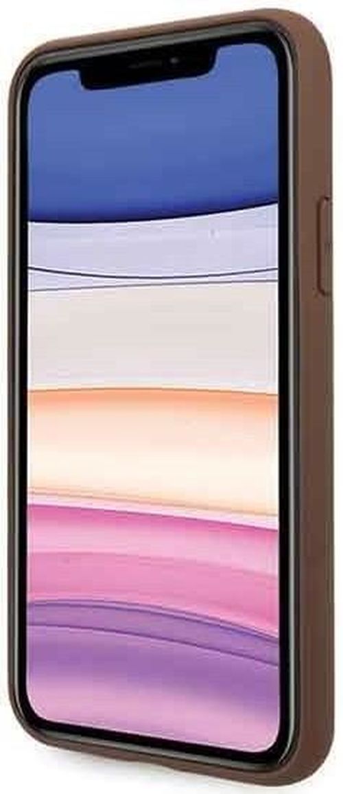 купить Чехол для смартфона CG Mobile GLBR Guess 4G Stripe Cover for iPhone 11 Brown (EU Blister) в Кишинёве 