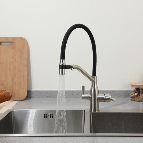 cumpără Bateria bucătărie Frap F 4397-5 (chiuveta plus flexibil) Alama SATIN în Chișinău 