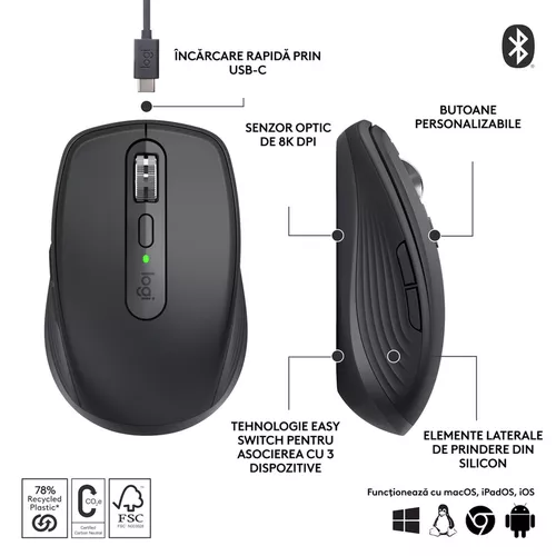 cumpără Mouse Logitech MX Anywhere 3S - Graphite în Chișinău 